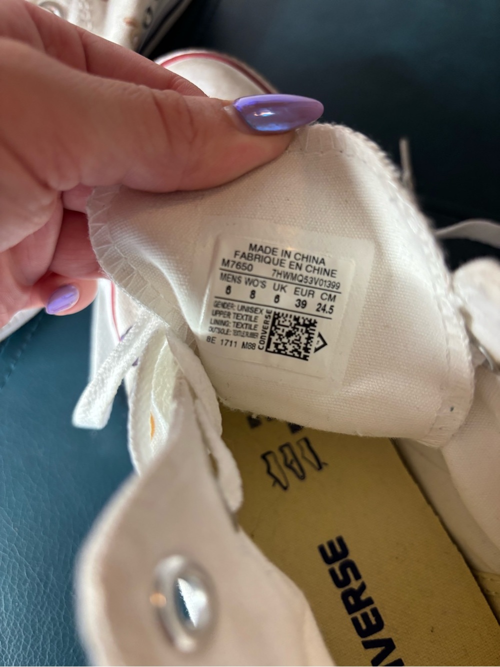 Converse White High Top Sneakers with Emoji Accents - Picture 6 of 8